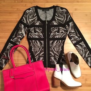 Robert Rodriguez Marbled Intarsia Graphic Jacket